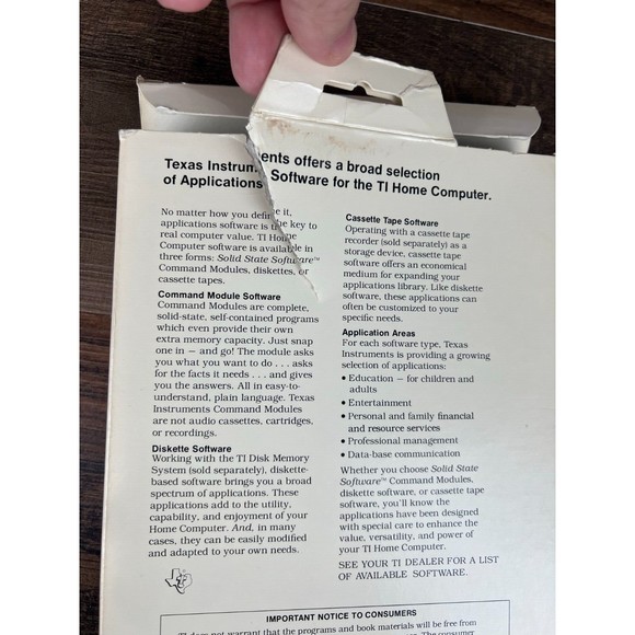 Texas Instruments TI 99/4a The Attack Game Computer Module Complete - Picture 3 of 7